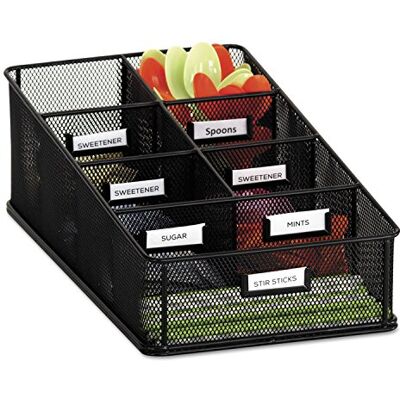 Safco Products 3291BL Onyx-Netz-Gewürzkarton-Organizer, 7 Fächer, Pausenraum, Klassenzimmer-Organizer, Stahl-Metallgitter, inkl. Etiketten, Schwarz Safco Products 3291BL Onyx-Netz-Gewürzkarton-Organizer, 7 Fächer, Pausenraum, Klassenzimmer-Organizer, Stahl-Metallgitter, inkl. Etiketten, Schwarz