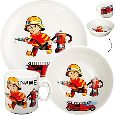 alles-meine.de GmbH 3 TLG. Geschirrset großer Teller/Kinderteller + Schüssel + Henkeltasse Feuerwehr Feuerwehrmann & Feuerwehrauto inkl. Name aus Porzellan/Kera.. alles-meine.de GmbH 3 TLG. Geschirrset großer Teller/Kinderteller + Schüssel + Henkeltasse Feuerwehr Feuerwehrmann & Feuerwehrauto inkl. Name aus Porzellan/Kera..