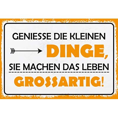 Schatzmix Spruch Genieße die kleinen Dinge Metallschild 20x30 Deko tin Sign Blechschild, Blech, Mehrfarbig, 20x30 cm Schatzmix Spruch Genieße die kleinen Dinge Metallschild 20x30 Deko tin Sign Blechschild, Blech, Mehrfarbig, 20x30 cm