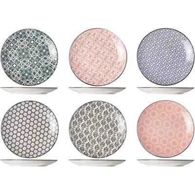 Cosy & Trendy Flacher Teller Délirio aus Steingut, Durchmesser 23,5 cm, 6 Stück Cosy & Trendy Flacher Teller Délirio aus Steingut, Durchmesser 23,5 cm, 6 Stück