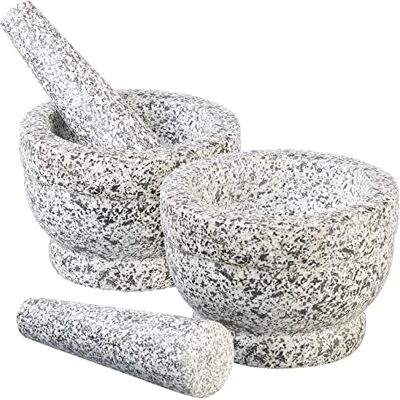 Rosenstein & Söhne Mörser Küche: 2er-Set robuste Mörser mit Stößeln aus natürlichem Granit, Ø je 14 cm (Gewürz, Gewürz-Zerkleinerer) Rosenstein & Söhne Mörser Küche: 2er-Set robuste Mörser mit Stößeln aus natürlichem Granit, Ø je 14 cm (Gewürz, Gewürz-Zerkleinerer)