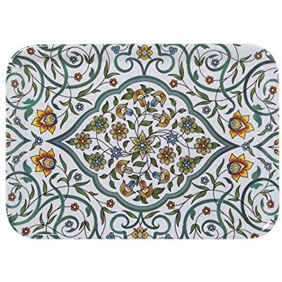 DRW Rechteckiges Tablett aus Melamin mit arabischem Muster, 2 x 27 x 38 cm DRW Rechteckiges Tablett aus Melamin mit arabischem Muster, 2 x 27 x 38 cm
