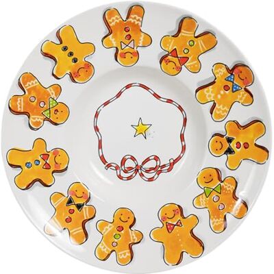 Blond Amsterdam Speiseteller Weihnachten Lebkuchen, 24cm Keramik, Weihnachtsdesign, Für Pasta & Salat, Mikrowellengeeignet, Handwäsche empfohlen Blond Amsterdam Speiseteller Weihnachten Lebkuchen, 24cm Keramik, Weihnachtsdesign, Für Pasta & Salat, Mikrowellengeeignet, Handwäsche empfohlen