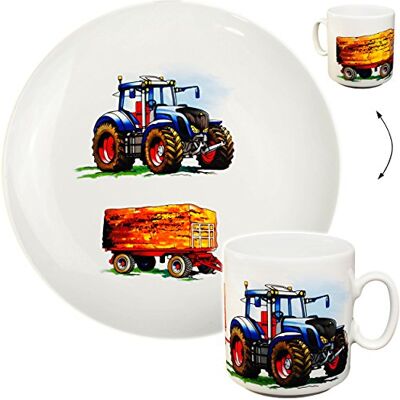 alles-meine.de GmbH 2 TLG. Set großer Teller/Kinderteller + Henkeltasse Traktor Trecker mit Anhänger Bauernhof aus Porzellan/Keramik Tasse Speiseteller/Fr.. alles-meine.de GmbH 2 TLG. Set großer Teller/Kinderteller + Henkeltasse Traktor Trecker mit Anhänger Bauernhof aus Porzellan/Keramik Tasse Speiseteller/Fr..