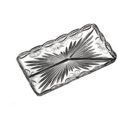 CRISTALICA Kabarett Konfektplatte Knabberteller Gianna Transparent 32 X 18 cm Kristall CRISTALICA Kabarett Konfektplatte Knabberteller Gianna Transparent 32 X 18 cm Kristall