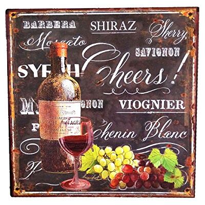 LB H&F Blechschild Blech Schild Küche Wein Metall XL Weinflasche Weinglas LB H&F Blechschild Blech Schild Küche Wein Metall XL Weinflasche Weinglas