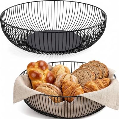 YDAKGUEY Obstschale, 2 Stück Brotkorb Obstkorb aus Metalldraht(28x15,5x7,5cm) Obstkorb Metall Fruit Basket, Obstschale Modern für Obst Gemüse Snack Lagerung(Schwarz) YDAKGUEY Obstschale, 2 Stück Brotkorb Obstkorb aus Metalldraht(28x15,5x7,5cm) Obstkorb Metall Fruit Basket, Obstschale Modern für Obst Gemüse Snack Lagerung(Schwarz)