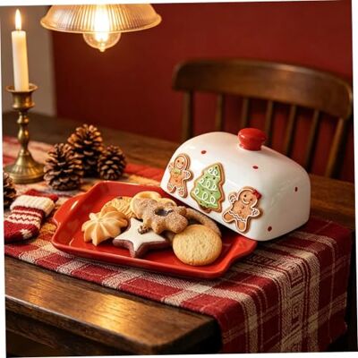 Aetherize Weihnachtsbutterdose, Lebkuchen- und Weihnachtsbaum-Butterdose mit Deckel Geräumiger Butterbehälter, glatte und robuste Keramik, steigert die Urlaubsstimmung, ideal für Zuhause, Café, Restaurant Aetherize Weihnachtsbutterdose, Lebkuchen- und Weihnachtsbaum-Butterdose mit Deckel Geräumiger Butterbehälter, glatte und robuste Keramik, steigert die Urlaubsstimmung, ideal für Zuhause, Café, Restaurant