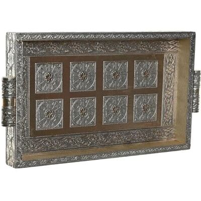 DRW Tablett im Hindu-Stil, rechteckig, aus vergoldetem Metall, 36 x 22 x 4 cm DRW Tablett im Hindu-Stil, rechteckig, aus vergoldetem Metall, 36 x 22 x 4 cm