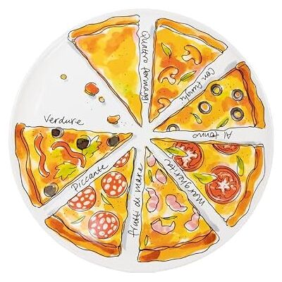 Blond Amsterdam Teller Pizza Sharing Holland, 31cm Keramik, Holland Design, Für Pizza & Snacks, Mikrowellengeeignet, Handwäsche empfohlen Blond Amsterdam Teller Pizza Sharing Holland, 31cm Keramik, Holland Design, Für Pizza & Snacks, Mikrowellengeeignet, Handwäsche empfohlen