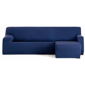 Eysa Bi-elastischer Sofabezug für Chaiselongue, mit kurzem Arm auf der rechten Seite, Farbe Blau, Design Harlem Eysa Bi-elastischer Sofabezug für Chaiselongue, mit kurzem Arm auf der rechten Seite, Farbe Blau, Design Harlem