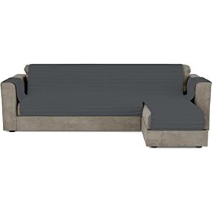 Italian Bed Linen Gesteppter Sofabezug mit Halbinsel, wendbar, 290 cm, Dunkelgrau Italian Bed Linen Gesteppter Sofabezug mit Halbinsel, wendbar, 290 cm, Dunkelgrau