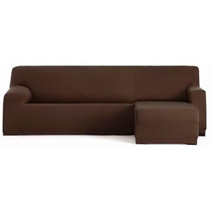 Eysa Bi-elastischer Sofabezug für Chaiselongue, mit kurzem Arm auf der rechten Seite, Farbe Braun, Design Harlem Eysa Bi-elastischer Sofabezug für Chaiselongue, mit kurzem Arm auf der rechten Seite, Farbe Braun, Design Harlem