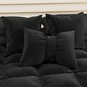 PETTI Artigiani Italiani Sofakissen aus Samt mit Füllung, Schlafzimmer-Kissenbezüge, Möbelkissen mit verdecktem Reißverschluss, Schwarze Samtkissen mit Schleife 1 Stück 50 x 40 cm PETTI Artigiani Italiani Sofakissen aus Samt mit Füllung, Schlafzimmer-Kissenbezüge, Möbelkissen mit verdecktem Reißverschluss, Schwarze Samtkissen mit Schleife 1 Stück 50 x 40 cm