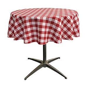 LA Linen Poly Check Tempered Runder Tischdecke - Tischdecke LA Linen Poly Check Tempered Runder Tischdecke - Tischdecke