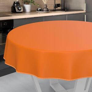 ANRO Wachstuch-Tischdecke Tischdecke abwaschbar Wachstuch Garten-Tischdecke Outdoor Indoor Rund 100cm mit Saum Orangen ANRO Wachstuch-Tischdecke Tischdecke abwaschbar Wachstuch Garten-Tischdecke Outdoor Indoor Rund 100cm mit Saum Orangen