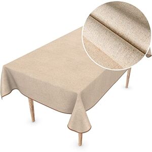 ANRO Wachstuchtischdecke Textil Tischdecke Wachstuch abwaschbar Leinenoptik Beige Uni Nachhaltig 100x140cm ANRO Wachstuchtischdecke Textil Tischdecke Wachstuch abwaschbar Leinenoptik Beige Uni Nachhaltig 100x140cm