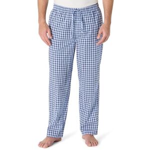 Amazon Gewebte Pyjamahose für Herren, gerader Schnitt, mit Taschen, Hellblau-weißes Plaid, XXL Amazon Gewebte Pyjamahose für Herren, gerader Schnitt, mit Taschen, Hellblau-weißes Plaid, XXL