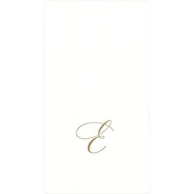 Caspari Monogramm-Papierhandtücher, mit Initiale E, White Pearl, 24er-Pack Caspari Monogramm-Papierhandtücher, mit Initiale E, White Pearl, 24er-Pack