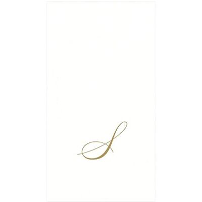 Caspari Monogramm-Papierhandtücher, mit Initiale S, White Pearl, 24 Stück Caspari Monogramm-Papierhandtücher, mit Initiale S, White Pearl, 24 Stück