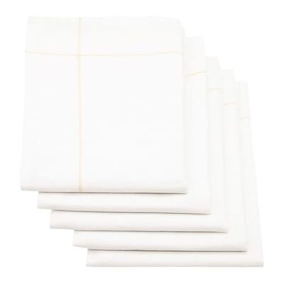 ZOLLNER 5er Set Geschirrtücher, 50x70 cm, Halbleinen, weiß gelb ZOLLNER 5er Set Geschirrtücher, 50x70 cm, Halbleinen, weiß gelb