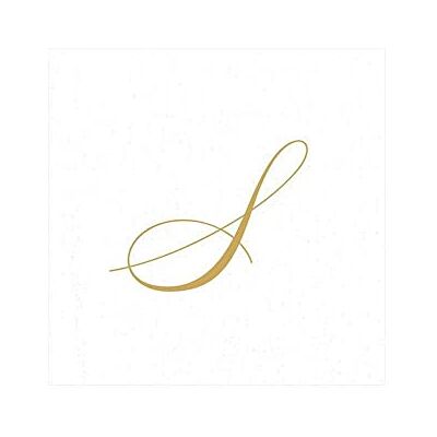 Caspari Entertaining with Cocktail-Servietten, Monogramm Initiale S, Weiß, 30 Stück Caspari Entertaining with Cocktail-Servietten, Monogramm Initiale S, Weiß, 30 Stück