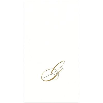 Caspari Monogramm-Gästehandtücher aus Papier, mit Initiale G, White Pearl, 24 Stück Caspari Monogramm-Gästehandtücher aus Papier, mit Initiale G, White Pearl, 24 Stück