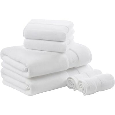 Madison Park SIGNATURE 100% türkische Baumwolle, 623 g/m², luxuriöses, Dickes, weiches Abosorbantes Hotel Badetuch Set Dusche Hand Waschlappen, Weiß, Assorted Sizes Madison Park SIGNATURE 100% türkische Baumwolle, 623 g/m², luxuriöses, Dickes, weiches Abosorbantes Hotel Badetuch Set Dusche Hand Waschlappen, Weiß, Assorted Sizes