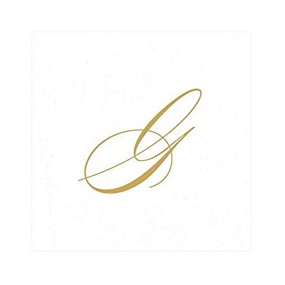 Caspari Entertaining with White Pearl Paper Linen Cocktail Napkins, Monogram Initial G, Pack of 30 Caspari Entertaining with White Pearl Paper Linen Cocktail Napkins, Monogram Initial G, Pack of 30