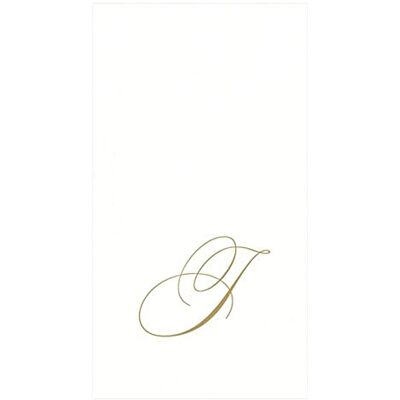 Caspari Monogramm-Gästehandtücher aus Papier, mit Initiale J, White Pearl, 24 Stück Caspari Monogramm-Gästehandtücher aus Papier, mit Initiale J, White Pearl, 24 Stück