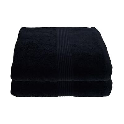 Julie Julsen 2er Pack Saunatücher vielen Farben Reine Baumwolle Qualität 500 GSM Strandtuch Schwarz 80 x 200 cm Julie Julsen 2er Pack Saunatücher vielen Farben Reine Baumwolle Qualität 500 GSM Strandtuch Schwarz 80 x 200 cm