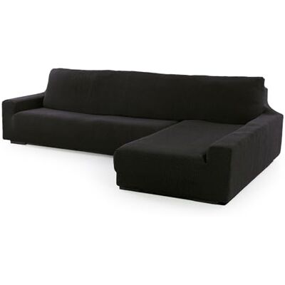 FAVERTI ® Super elastischer Bezug für Chaiselongue, langes Eckteil rechts (vorne gesehen) Modell Novele Schwarz Qualitätsschutz aus Jacquard-Stoff und Baumwolle FAVERTI ® Super elastischer Bezug für Chaiselongue, langes Eckteil rechts (vorne gesehen) Modell Novele Schwarz Qualitätsschutz aus Jacquard-Stoff und Baumwolle