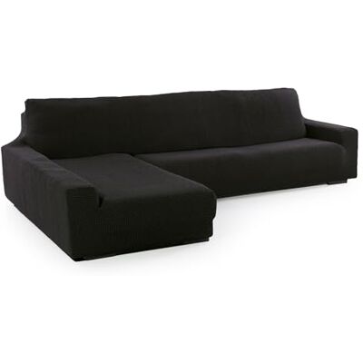 FAVERTI Bezug für Chaiselongue, langes Eckteil Links (Vorderseite) Modell Novele Super Verstellbarer Chaiselongue-Bezug in Schwarz Qualitätsschutz aus Jacquard-Stoff mit Baumwollgefühl FAVERTI Bezug für Chaiselongue, langes Eckteil Links (Vorderseite) Modell Novele Super Verstellbarer Chaiselongue-Bezug in Schwarz Qualitätsschutz aus Jacquard-Stoff mit Baumwollgefühl