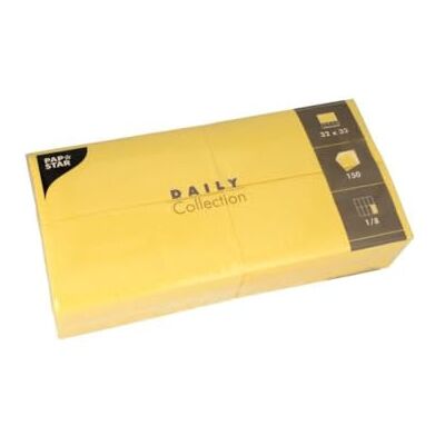 PAPSTAR 150 Servietten 'Daily Collection' 1/8-Falz 32 cm x 32 cm gelb PAPSTAR 150 Servietten 'Daily Collection' 1/8-Falz 32 cm x 32 cm gelb