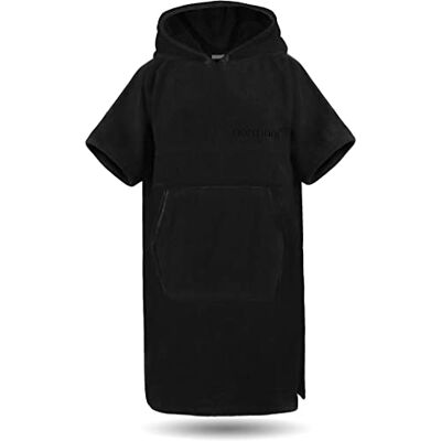 normani Baumwoll Surfer Poncho Strandponcho Handtuch-Poncho Unisex Strand Umziehhilfe geschlossener Bademantel für Damen und Herren Schwarz L-XL normani Baumwoll Surfer Poncho Strandponcho Handtuch-Poncho Unisex Strand Umziehhilfe geschlossener Bademantel für Damen und Herren Schwarz L-XL