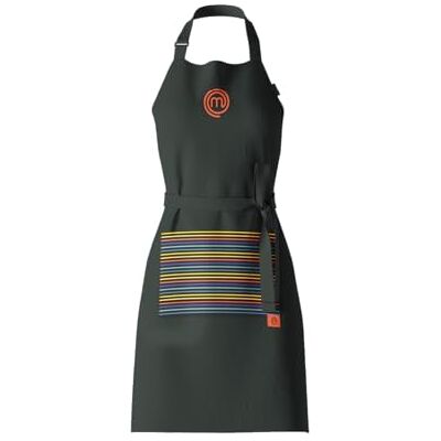 MasterChef Kochschürze Herren & Damen, 100% Baumwolle Küchenschürze, perfekt für Männer, Backschürze mit verstellbarem Gurt, Gesticktes M-Logo, Einheitsgröße, Multicolor MasterChef Kochschürze Herren & Damen, 100% Baumwolle Küchenschürze, perfekt für Männer, Backschürze mit verstellbarem Gurt, Gesticktes M-Logo, Einheitsgröße, Multicolor