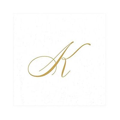 Caspari Entertaining with White Pearl Paper Linen Cocktail Napkins, Monogram Initial K, Pack of 30 Caspari Entertaining with White Pearl Paper Linen Cocktail Napkins, Monogram Initial K, Pack of 30