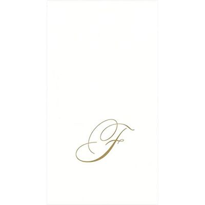 Caspari Monogramm-Papierhandtücher, mit Initiale F, White Pearl, 24 Stück Caspari Monogramm-Papierhandtücher, mit Initiale F, White Pearl, 24 Stück