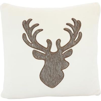 heimtexland Dekokissen Hirsch Landhaus Soft Flanell Kissen gefüllt Fell-Imitat Hirschkopf Chalet Hüttenstil Kuschelkissen 45x45 Geschenkidee Weihnachten Typ903 Creme heimtexland Dekokissen Hirsch Landhaus Soft Flanell Kissen gefüllt Fell-Imitat Hirschkopf Chalet Hüttenstil Kuschelkissen 45x45 Geschenkidee Weihnachten Typ903 Creme