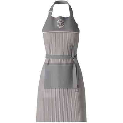 MasterChef Kochschürze Herren & Damen, 100% Baumwolle Küchenschürze, perfekt für Männer, Backschürze mit verstellbarem Gurt, Official M Logo, Einheitsgröße, grau MasterChef Kochschürze Herren & Damen, 100% Baumwolle Küchenschürze, perfekt für Männer, Backschürze mit verstellbarem Gurt, Official M Logo, Einheitsgröße, grau