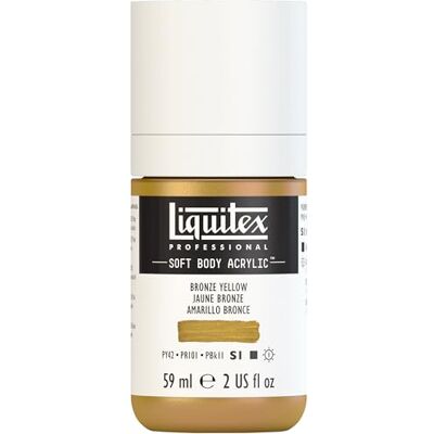 Liquitex 1959530 Professional Acrylfarbe Soft Body Künstlerfarbe in cremiger deckender Konsistenz, hohe Pigmentierung, lichtecht & alterungsbeständig, 59ml Flasche Bronzegelb Liquitex 1959530 Professional Acrylfarbe Soft Body Künstlerfarbe in cremiger deckender Konsistenz, hohe Pigmentierung, lichtecht & alterungsbeständig, 59ml Flasche Bronzegelb