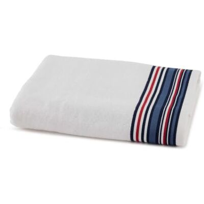 Tommy Hilfiger Duschtuch, White (Weiß), Frottee, 480 g/m², 100% Baumwolle, gestreifter Webrand, leicht und saugfähig, 70 x 140 cm Tommy Hilfiger Duschtuch, White (Weiß), Frottee, 480 g/m², 100% Baumwolle, gestreifter Webrand, leicht und saugfähig, 70 x 140 cm