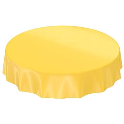 ANRO Wachstuchtischdecke Wachstuch abwaschbare Tischdecke Uni Glanz Einfarbig Gelb Eingefasst Rund 140cm ANRO Wachstuchtischdecke Wachstuch abwaschbare Tischdecke Uni Glanz Einfarbig Gelb Eingefasst Rund 140cm