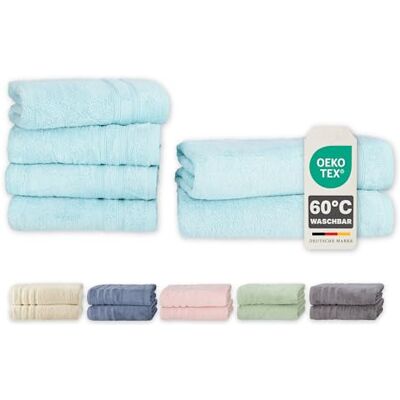 Müskaan ® 6er Bambus Handtuch Set Aqua, 50% Baumwolle & 50% Bambus, 450g/m² – 2X Duschtuch 70x140cm & 4X Handtuch 50x100cm – Öko-Tex, Frottee Handtücher Set Baumwolle, Handtuchset Blau, 60°C waschbar Müskaan ® 6er Bambus Handtuch Set Aqua, 50% Baumwolle & 50% Bambus, 450g/m² – 2X Duschtuch 70x140cm & 4X Handtuch 50x100cm – Öko-Tex, Frottee Handtücher Set Baumwolle, Handtuchset Blau, 60°C waschbar