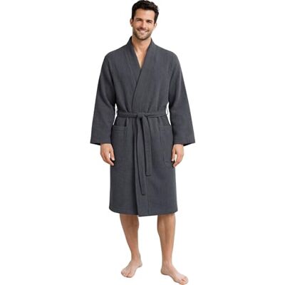 Morgenstern Bademantel Herren Leichter Waffelpique Baumwolle Fernan Leicht, weich, atmungsaktiv, Leichtbademantel mit Waffelstoffmuster für Sauna, Spa, Sport, Zuhause Morgenstern Bademantel Herren Leichter Waffelpique Baumwolle Fernan Leicht, weich, atmungsaktiv, Leichtbademantel mit Waffelstoffmuster für Sauna, Spa, Sport, Zuhause