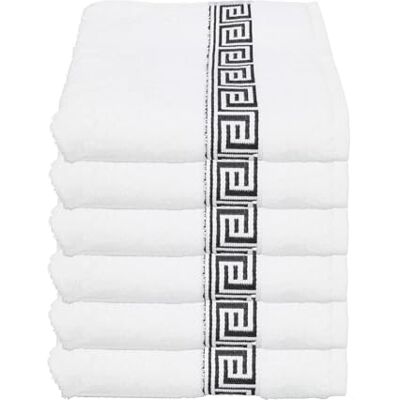 Julie Julsen 6er Pack Handtuch 23 Farben erhältlich weich und saugstark 600gsm Öko Tex 50 x 100 cm Weiß-Schwarz Julie Julsen 6er Pack Handtuch 23 Farben erhältlich weich und saugstark 600gsm Öko Tex 50 x 100 cm Weiß-Schwarz