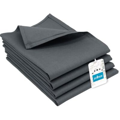 ZOLLNER 4er Set Geschirrtücher, Küchentücher, 50x70 cm, Halbleinen, anthrazit ZOLLNER 4er Set Geschirrtücher, Küchentücher, 50x70 cm, Halbleinen, anthrazit