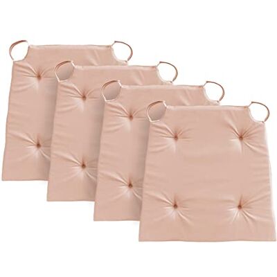 Traumnacht Stuhlkissen Basic 4er Set, mit einem Baumwollbezug, 40 x 42 x 5 cm, Rose, Öko-Tex Zertifiziert, produziert nach deutschem Qualitätsstandard Traumnacht Stuhlkissen Basic 4er Set, mit einem Baumwollbezug, 40 x 42 x 5 cm, Rose, Öko-Tex Zertifiziert, produziert nach deutschem Qualitätsstandard