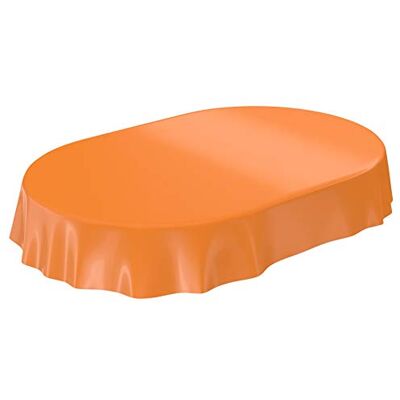 ANRO Wachstuchtischdecke Wachstuch abwaschbare Tischdecke Uni Glanz Einfarbig Orange Eingefasst Oval 140 x 200cm ANRO Wachstuchtischdecke Wachstuch abwaschbare Tischdecke Uni Glanz Einfarbig Orange Eingefasst Oval 140 x 200cm