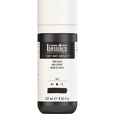 Liquitex 1923244 Professional Acrylfarbe Soft Body Künstlerfarbe in cremiger deckender Konsistenz, hohe Pigmentierung, lichtecht & alterungsbeständig, 237ml Flasche Elfenbeinschwarz Liquitex 1923244 Professional Acrylfarbe Soft Body Künstlerfarbe in cremiger deckender Konsistenz, hohe Pigmentierung, lichtecht & alterungsbeständig, 237ml Flasche Elfenbeinschwarz